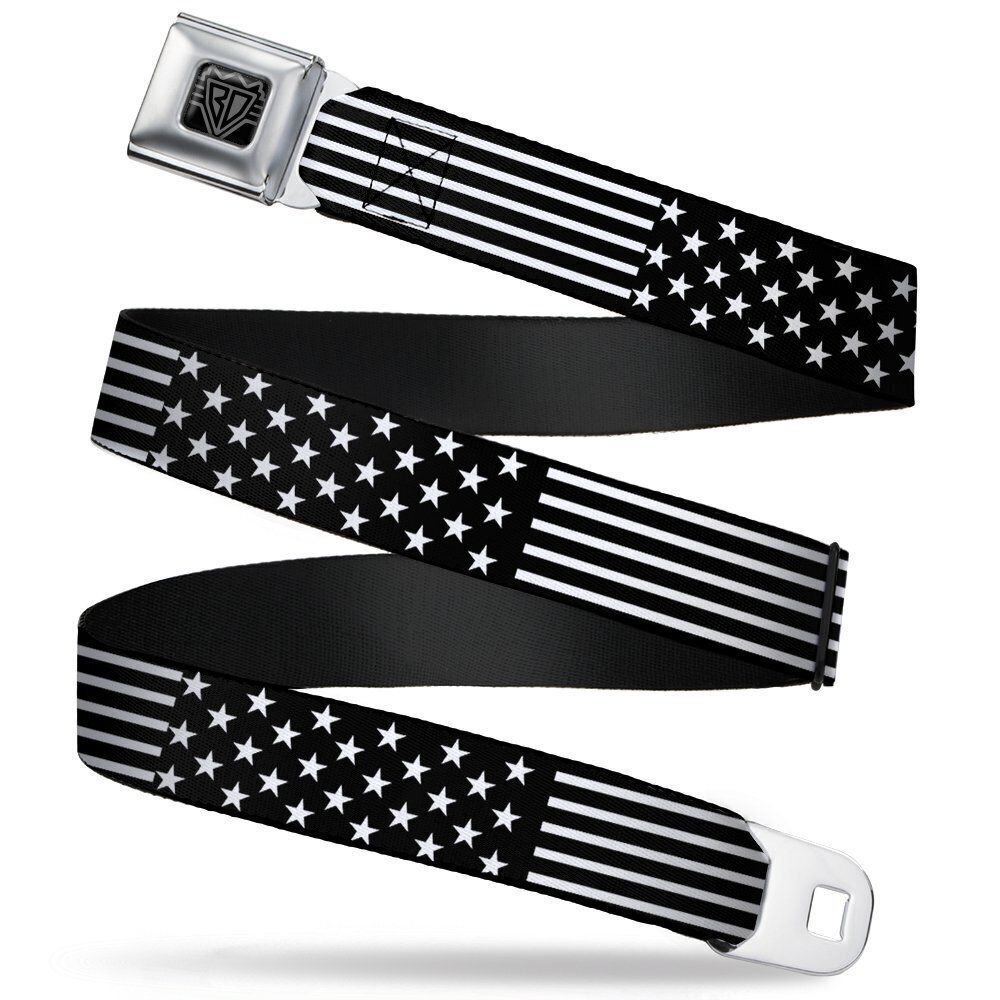 6660 Seatbelt Belt Americana Stars & Stripes2 Black/White 1.0" Wide